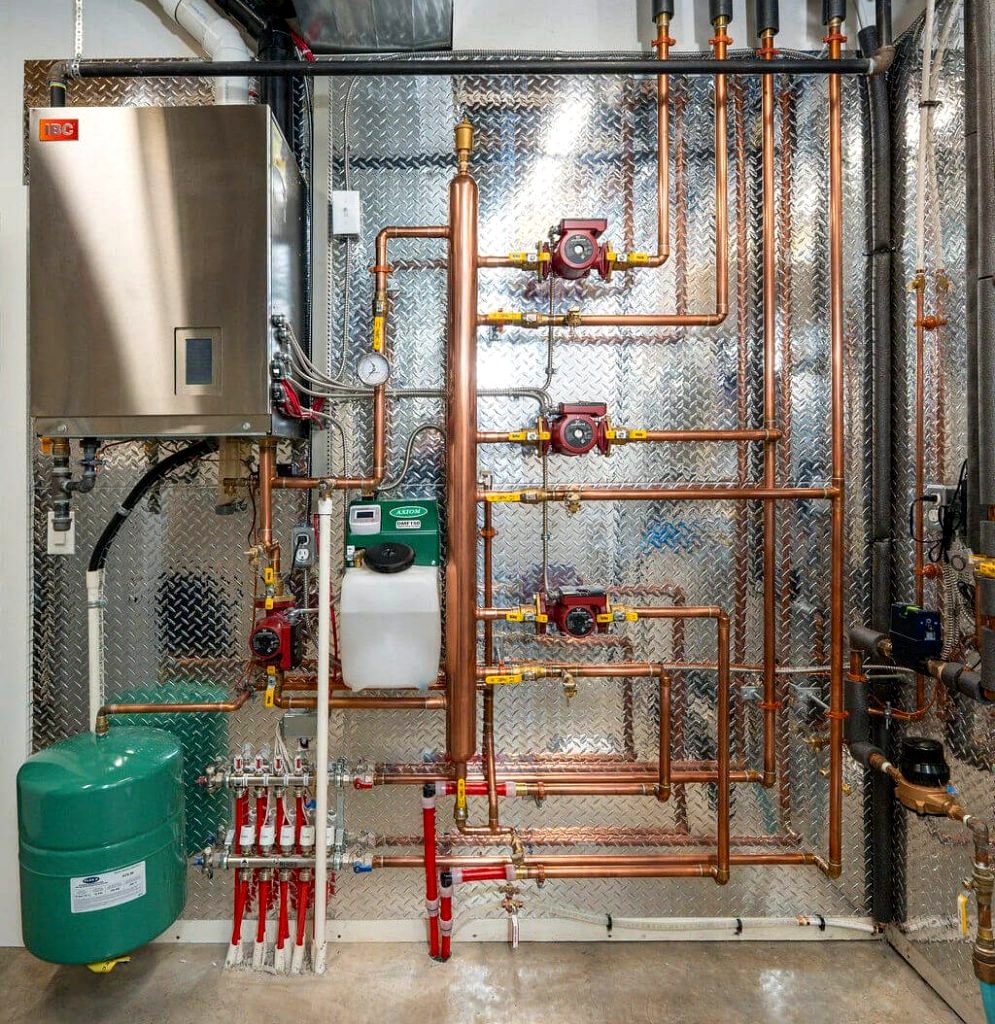 Professional boiler and copper piping installation